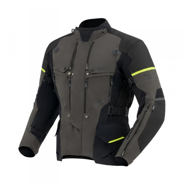 KURTKA MOTOCYKLOWA TEKSTYLNA REBELHORN RANGE BLACK DARK GREY FLUO YELLOW XS