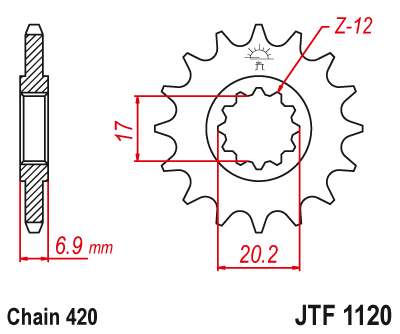 DID JT zestaw napędowy Aprilia 50 Tuono / 03 - 05