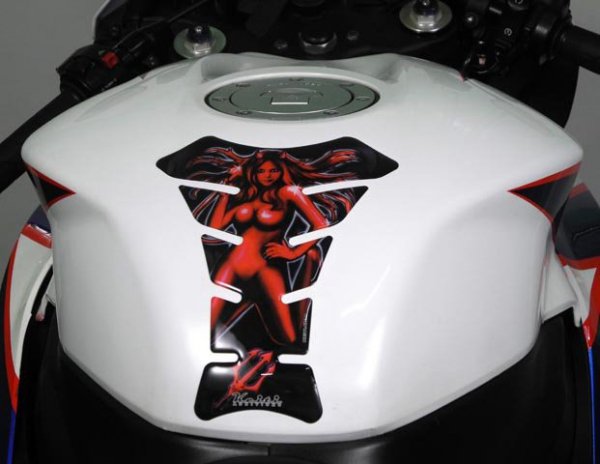 NAKLEJKA NA BAK TANKPAD KEITI DEVIL BLACK/RED