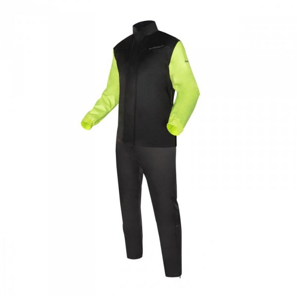 KOMBINEZON PRZECIWDESZCZOWY DWUCZĘŚCIOWY REBELHORN RAIN BLACK FLUO YELLOW 3XL