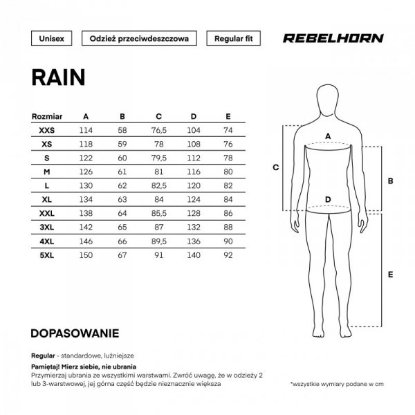 KOMBINEZON PRZECIWDESZCZOWY DWUCZĘŚCIOWY REBELHORN RAIN BLACK FLUO YELLOW 5XL