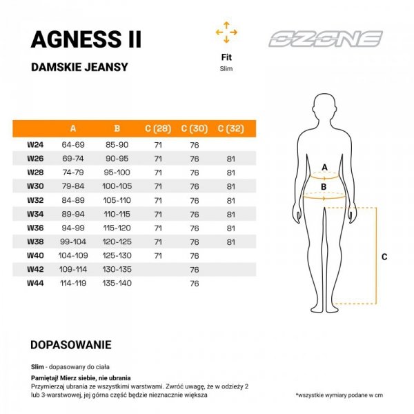 JEANSY MOTOCYKLOWE DAMSKIE OZONE AGNESS 2 WASHED BLACK 24/30 W24/30