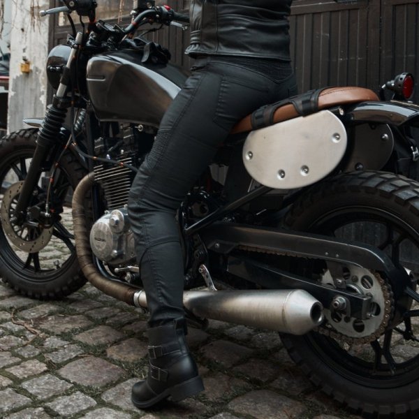 JEANSY MOTOCYKLOWE DAMSKIE OZONE ROXY WAXED BLACK 24/28 W24/28