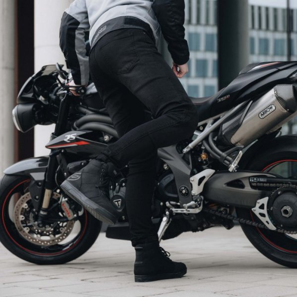 JEANSY MOTOCYKLOWE OZONE STRIKER SLIM FIT BLACK 28/32