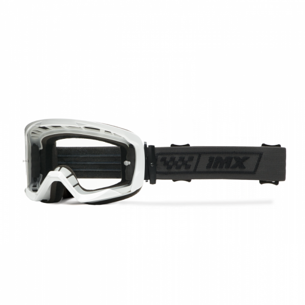 GOGLE IMX ENDURANCE RACE WHITE GLOSS/BLACK - SZYBA DARK SMOKE + CLEAR (2 SZYBY W ZESTAWIE)