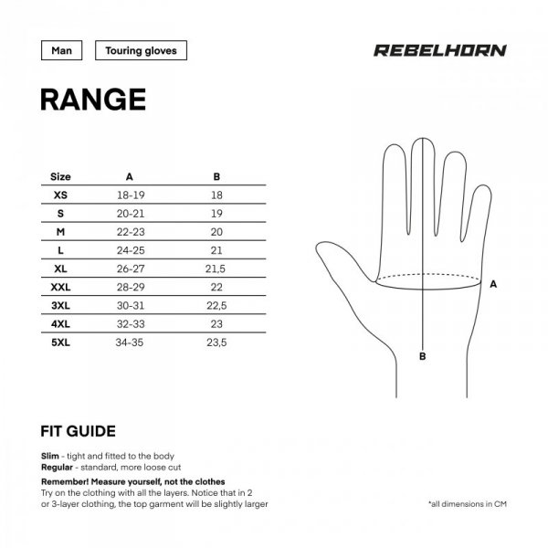RĘKAWICE MOTOCYKLOWE REBELHORN RANGE BLACK LIGHT GREY M