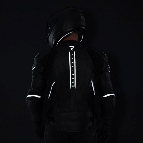 KURTKA MOTOCYKLOWA SKÓRZANA REBELHORN VELOCE BLACK WHITE 58
