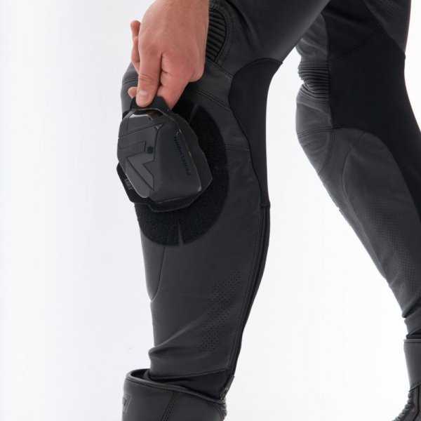 SPODNIE MOTOCYKLOWE SKÓRZANE REBELHORN VELOCE BLACK WHITE 46