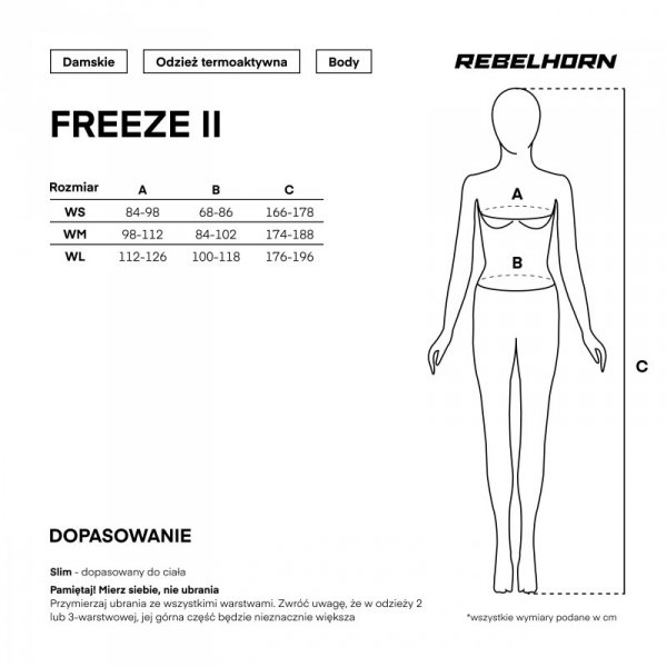 BODY TERMOAKTYWNE DAMSKIE REBELHORN FREEZE 2 BLACK WL