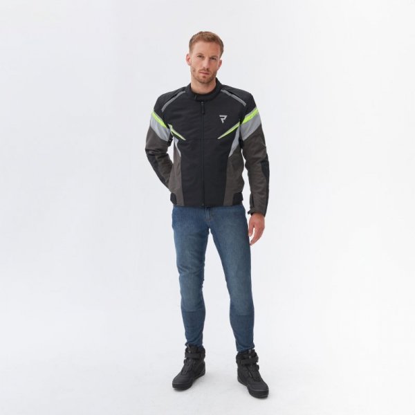 KURTKA MOTOCYKLOWA TEKSTYLNA REBELHORN SPARK BLACK GREY FLUO YELLOW S