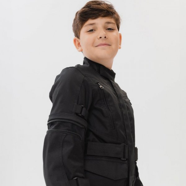 KURTKA MOTOCYKLOWA TEKSTYLNA JUNIOR OZONE SAHARA BLACK YM