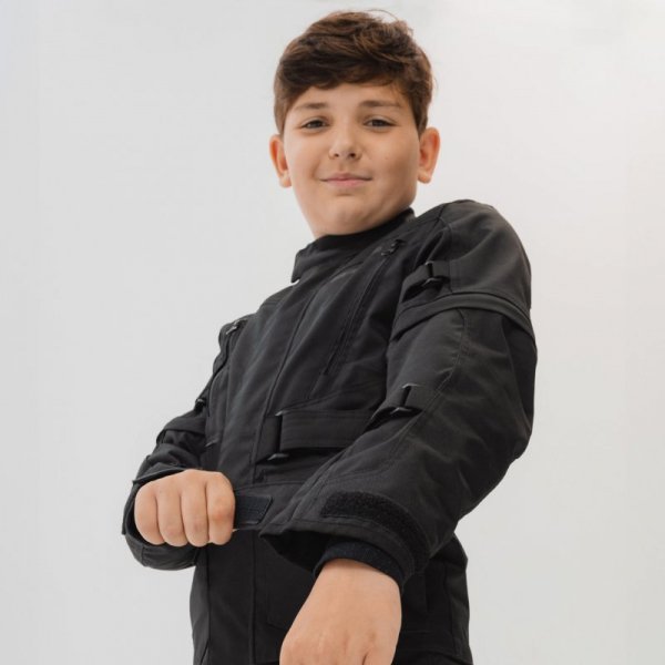 KURTKA MOTOCYKLOWA TEKSTYLNA JUNIOR OZONE SAHARA BLACK YM