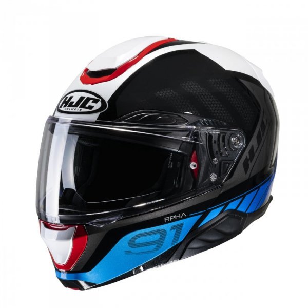 KASK MOTOCYKLOWY HJC RPHA91 RAFINO WHITE BLUE RED L