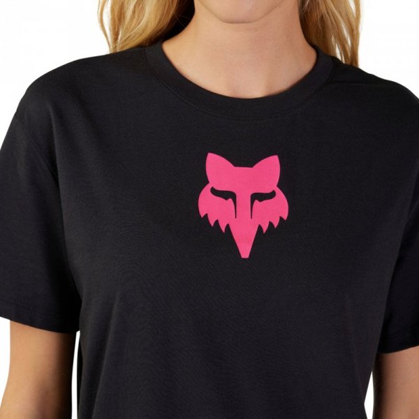 T-SHIRT DAMSKI FOX HEAD BLACK PINK L
