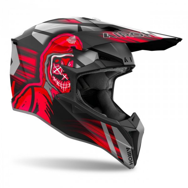 KASK MOTOCYKLOWY AIROH WRAAAP CYBER RED MATT S