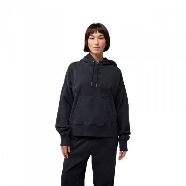 BLUZA Z KAPTUREM DAMSKA FOX WORDMARK OVERSIZED BLACK S