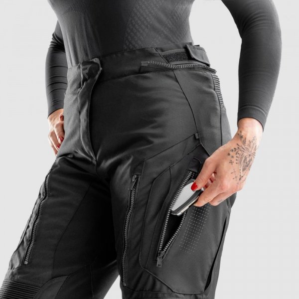 SPODNIE MOTOCYKLOWE TEKSTYLNE DAMSKIE REBELHORN HIKER 4 BLACK (KRÓTKA NOGAWKA) S-WXL
