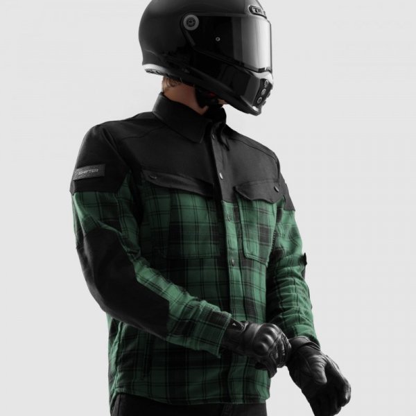 KOSZULA MOTOCYKLOWA REBELHORN SHIFTER BLACK GREEN 5XL