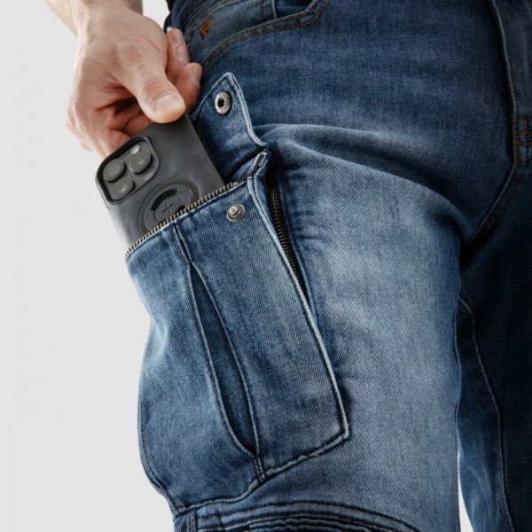 JEANSY MOTOCYKLOWE REBELHORN VANDAL WASHED BLUE MONOLAYER 42/34