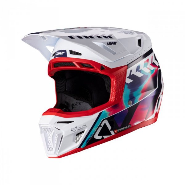 KASK MOTOCYKLOWY Z GOGLAMI LEATT KIT MOTO 8.5 ROYAL BLUE RED M