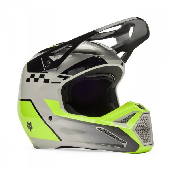 KASK MOTOCYKLOWY FOX V1 COLLECT GREY YELLOW S