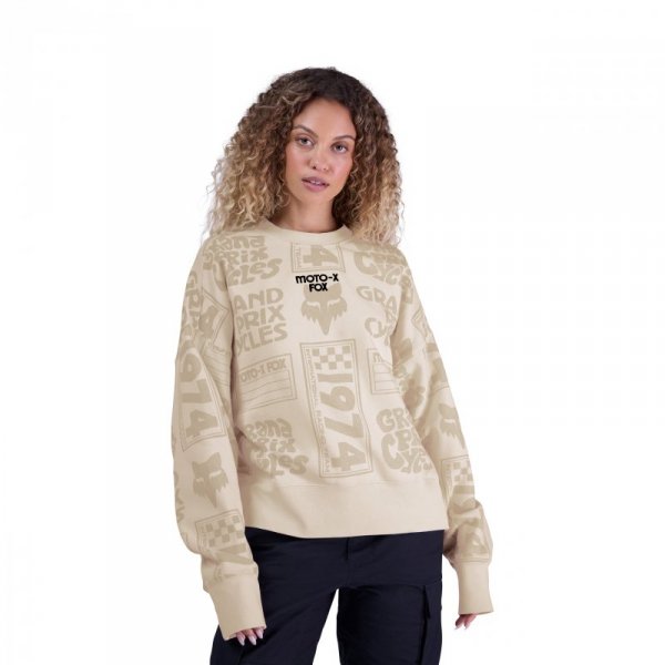 BLUZA DAMSKA FOX CIRCA 74 OVERSIZED FLEECE CREW OFF WHITE XS