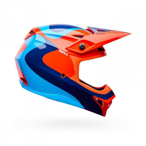 KASK MOTOCYKLOWY BELL MX-10 MIPS WAVE ORANGE BLUE M