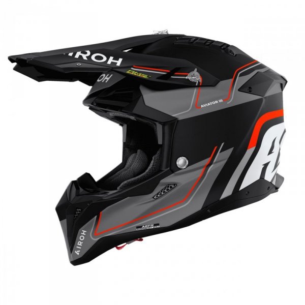 KASK MOTOCYKLOWY AIROH AVIATOR 3 LEADER ORANGE MATT M