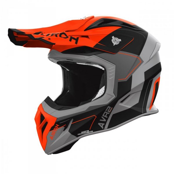 KASK MOTOCYKLOWY AIROH AVIATOR ACE 2 SHIELD ORANGE MATT M