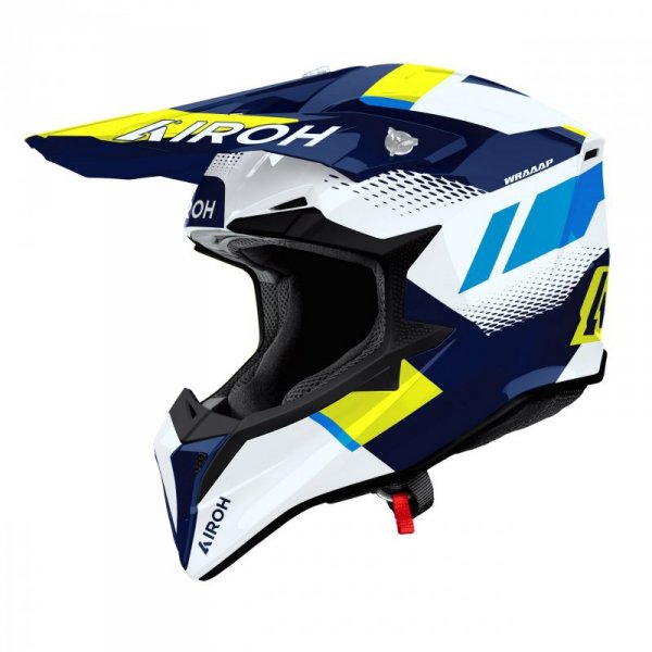 KASK MOTOCYKLOWY AIROH WRAAAP VISION YELLOW BLUE GLOSS XS
