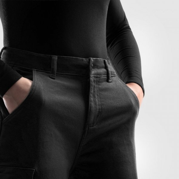 JEANSY MOTOCYKLOWE DAMSKIE REBELHORN FASTER BLACK 38/30 W38/30