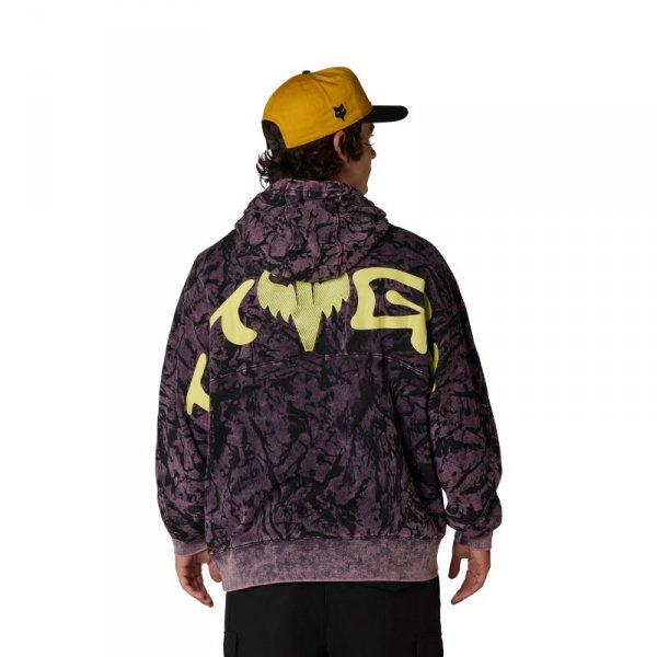 BLUZA Z KAPTUREM FOX IMAGE PRINT OVERSIZED FLEECE PO PLUM PERFECT M