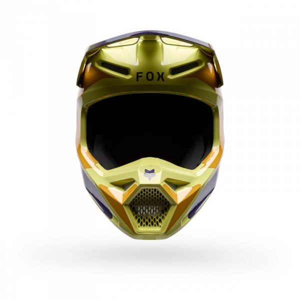 KASK MOTOCYKLOWY FOX V1 IMAGE PRINT PURPLE YELLOW L