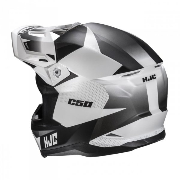 KASK MOTOCYKLOWY HJC C50 SLIDE WHITE BLACK S