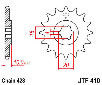  DID JT zestaw napędowy Suzuki VL 125 Intruder (00-07)