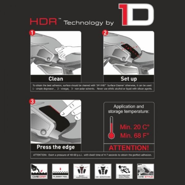 ONEDESIGN Grip Boczny HDR CB500X 16-23 HONDA transparentny