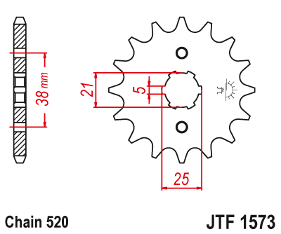 DID JT zestaw napędowy YAMAHA VX 125 Virago (97-01)