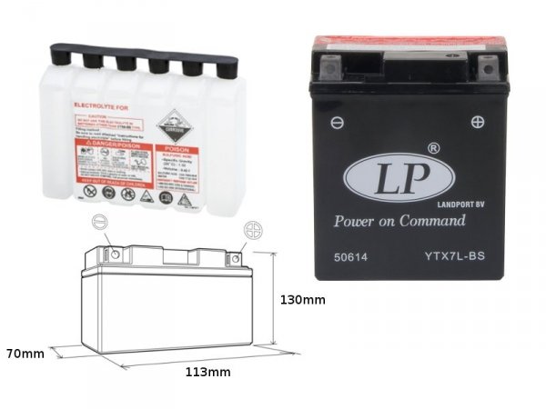 LANDPORT Honda CA 125 Rebel (95-00) akumulator elektrolit osobno