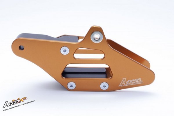 ACCEL PROWADNICA ŁAŃCUCHA KPL. KTM SX85 15-17, EXC/EXCF 14-17, KOLOR POMARAŃCZOWY (ALUMINIOWA)
