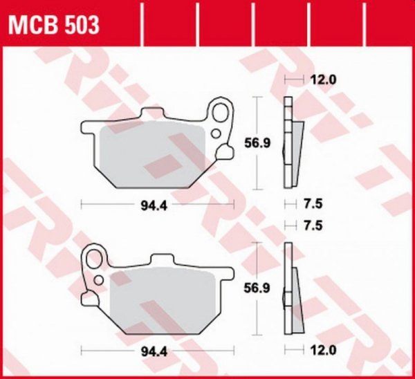 TRW ZF KLOCKI HAMULCOWE KH041 ORGANIC YAMAHA RD 250/RD 400S 78-79 (PRZÓD/TYŁ) XS 400/750 80-83, XS 850 82 PRZÓD