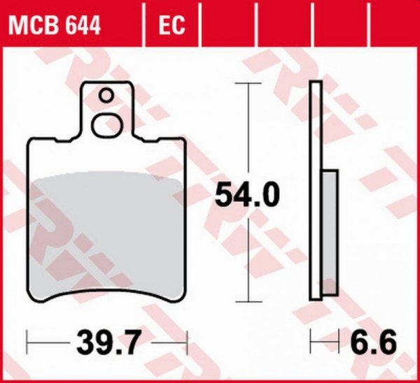 TRW ZF KLOCKI HAMULCOWE KH193 ECO ORGANIC APRILIA RS 50 95-98, SR 50 93-04, YAMAHA YA/YM 50 95-98, YQ 50 AEROX 96-12, BWS 100 99
