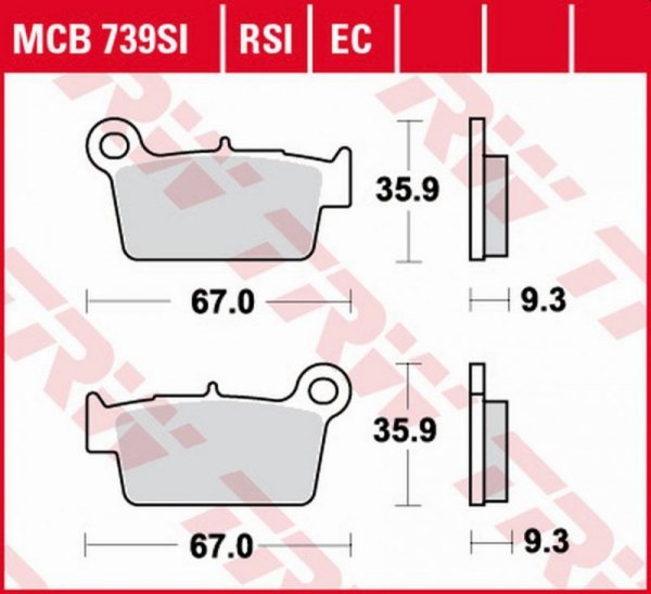 TRW ZF KLOCKI HAMULCOWE KH367 ORGANIC APRILIA RXV/SXV 450/550 06-15, BETA RR 125/200/250/300/350/390/400 09-, KAWASAKI KX-F 250/