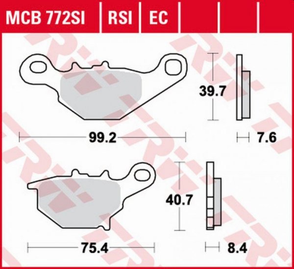 TRW ZF KLOCKI HAMULCOWE KH401 SINTER OFFROAD SUZUKI RM 85/L 05-, TYŁ