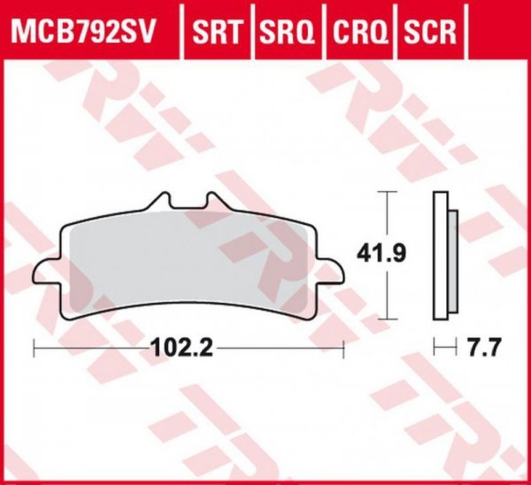 TRW ZF KLOCKI HAMULCOWE KH447 SINTER TRACK DUCATI V4 1000 PANIGALE 19-, MONSTER 1200 16-, MULTISTRADA 1260 18-, KTM DUKE 690 13-