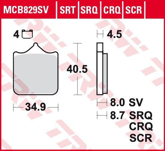 TRW ZF KLOCKI HAMULCOWE KH499/4 CARBON RACING (WYCZYNOWE) BMW S 1000 RR 09-, PRZÓD