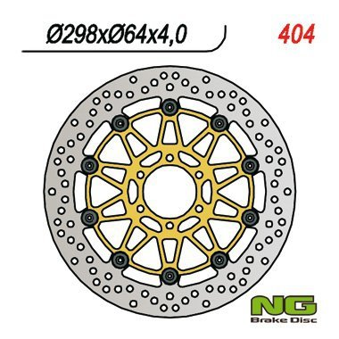 NG TARCZA HAMULCOWA PRZÓD YAMAHA FZS600 98-03, TDM850 91-01 (298x64x4) PŁYWAJĄCA (ZŁOTY ŚRODEK)