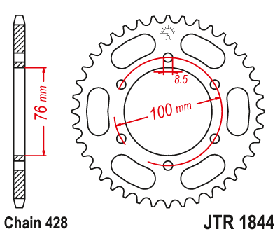 DID JT zestaw napędowy Yamaha MT125 ABS (15-19)