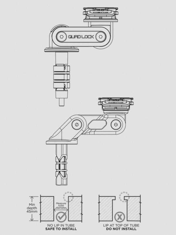 Podstawa montowana w sztycę główki ramy Quad Lock® PRO