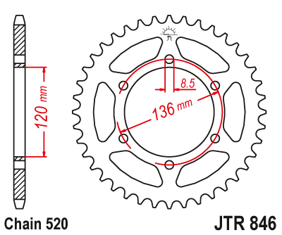 DID JT zestaw napędowy Yamaha SZR660 (96-98)