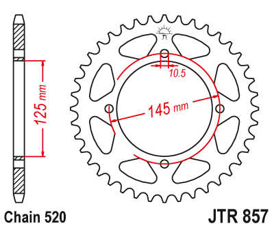 DID JT zestaw napędowy YAMAHA VX 125 Virago (97-01)
